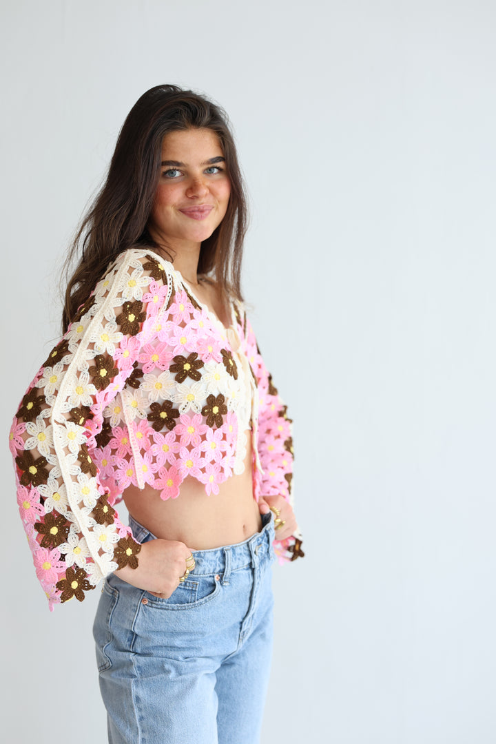 Boho Flower Cardigan
