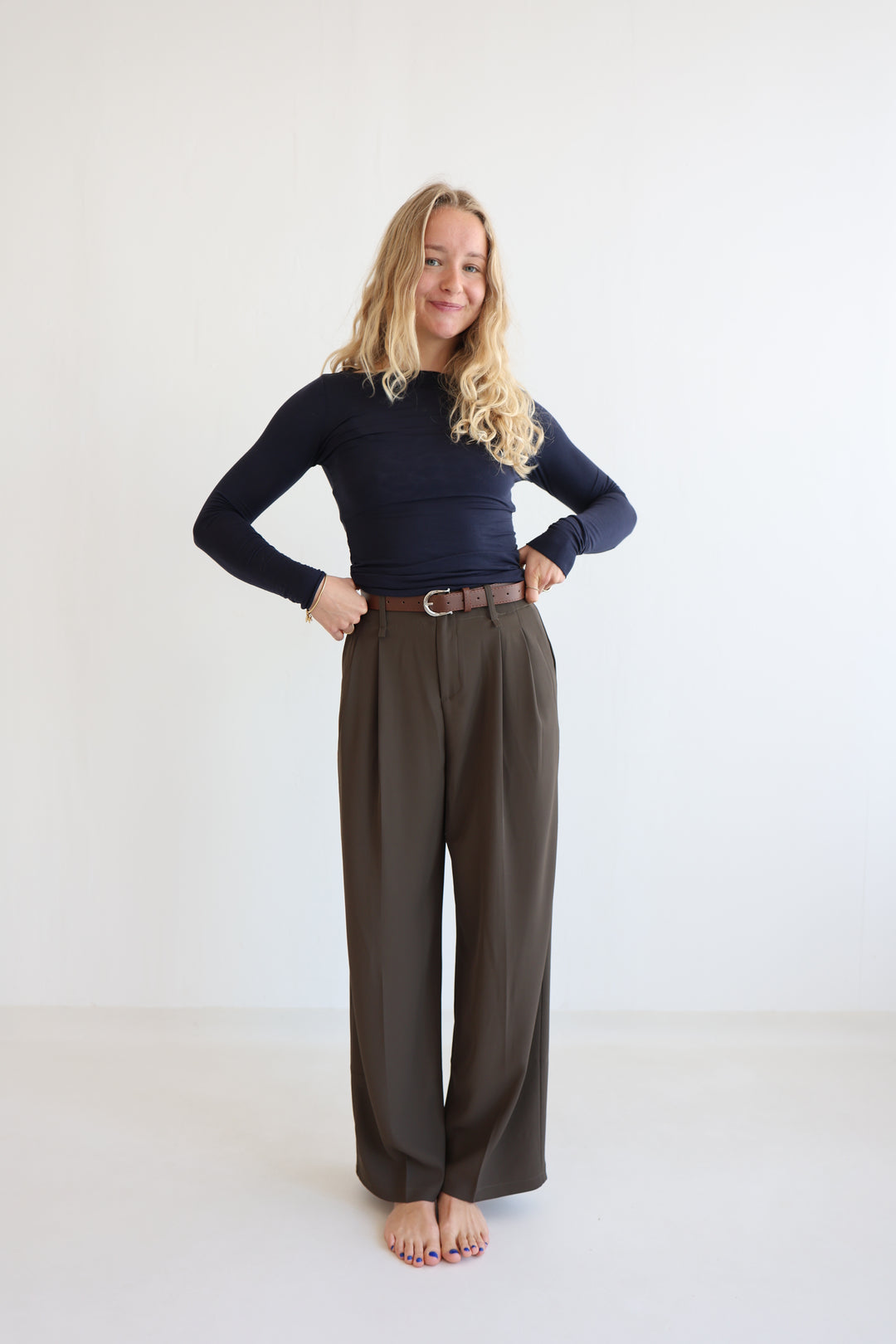 Bundfaltenhose mit Gürtel Anna