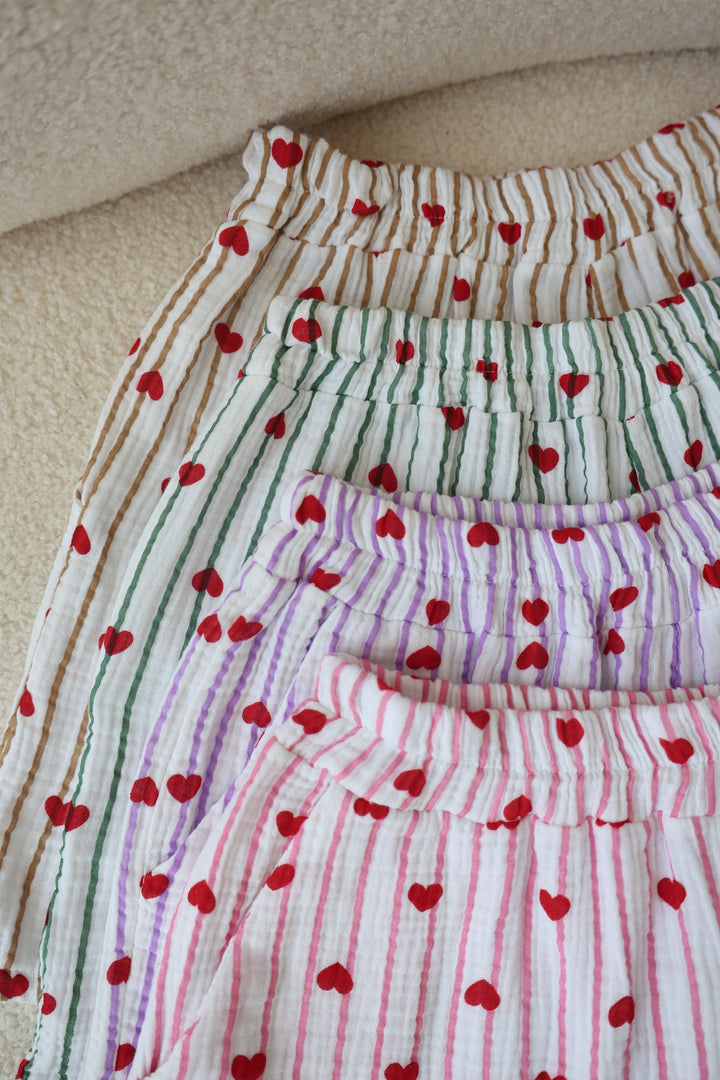 Shorts aus Musselin Rouge Hearts