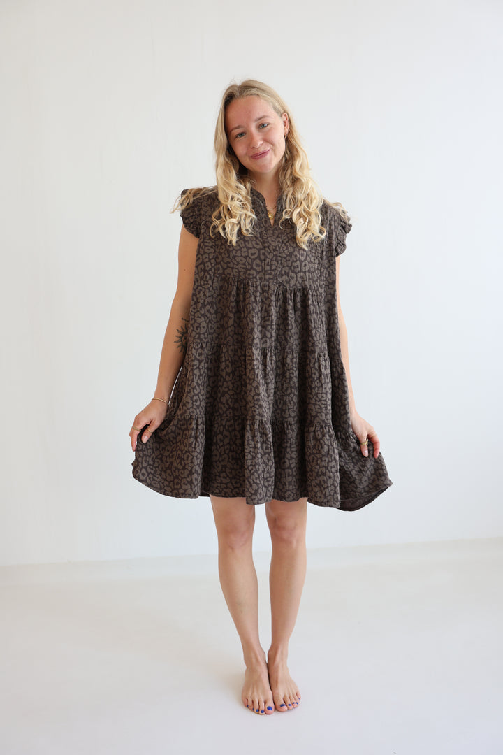 Musselinkleid Timeless Leopard