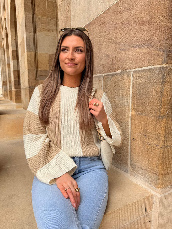 Oversize Pullover Block Stripes