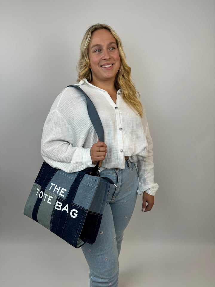Tote Bag im Denimlook