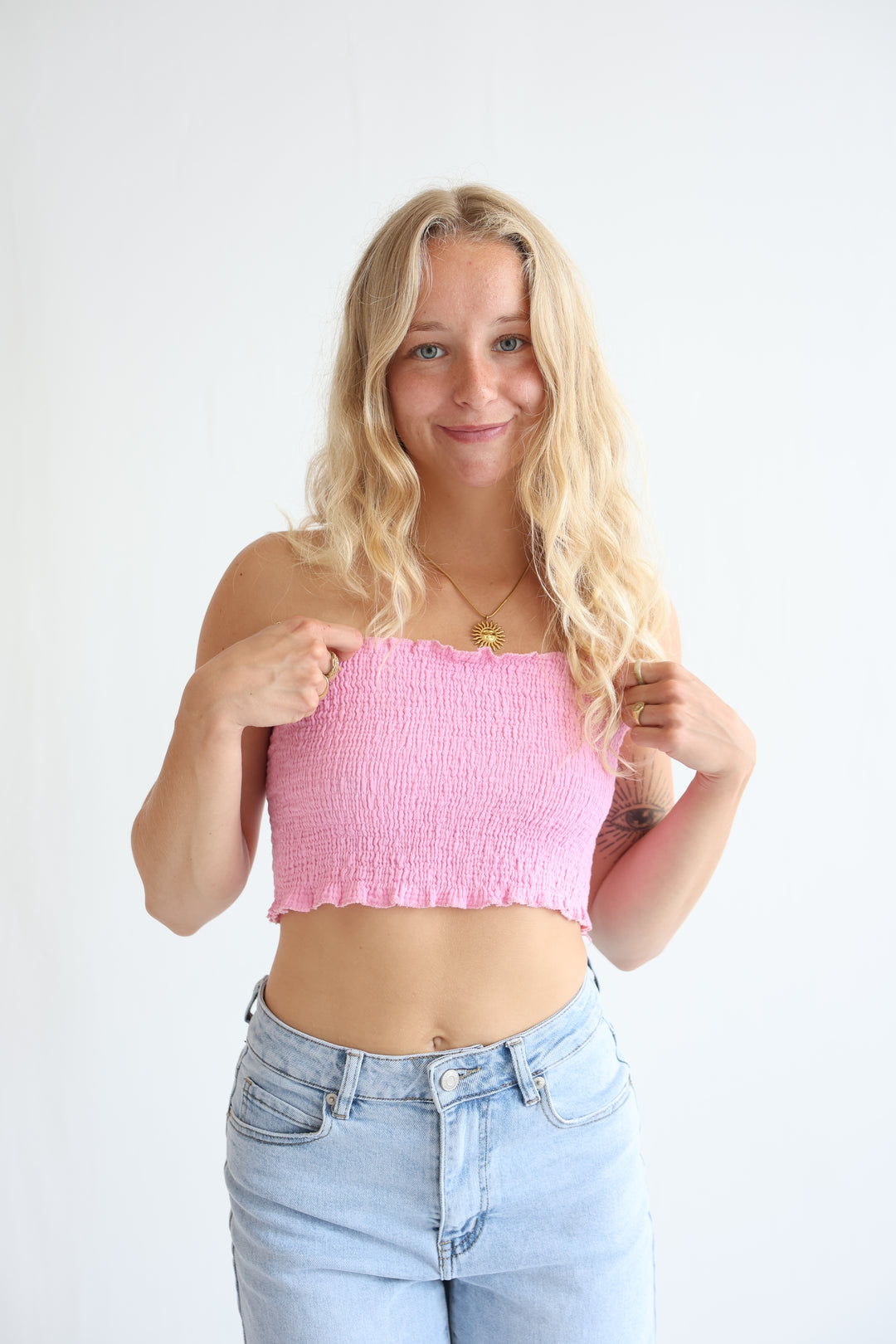 Short Croptop aus Musselin