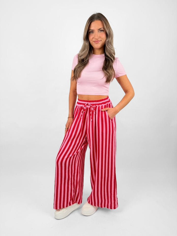 Gestreifte Musselinhose Cool Fit