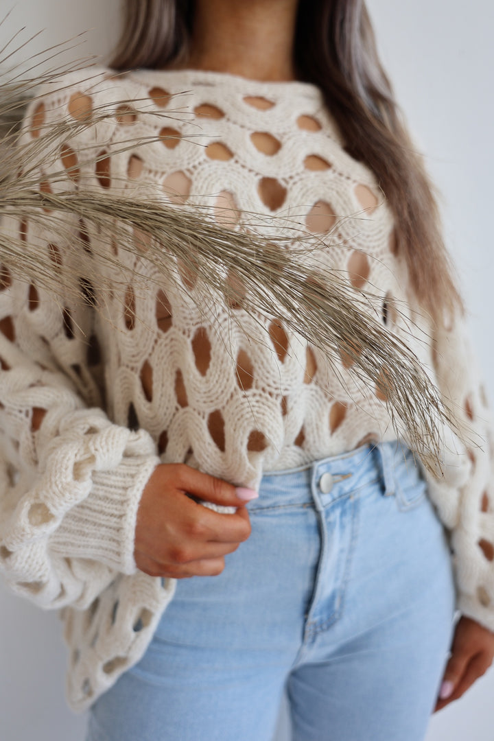 Grober Lochstrickpullover Cassy