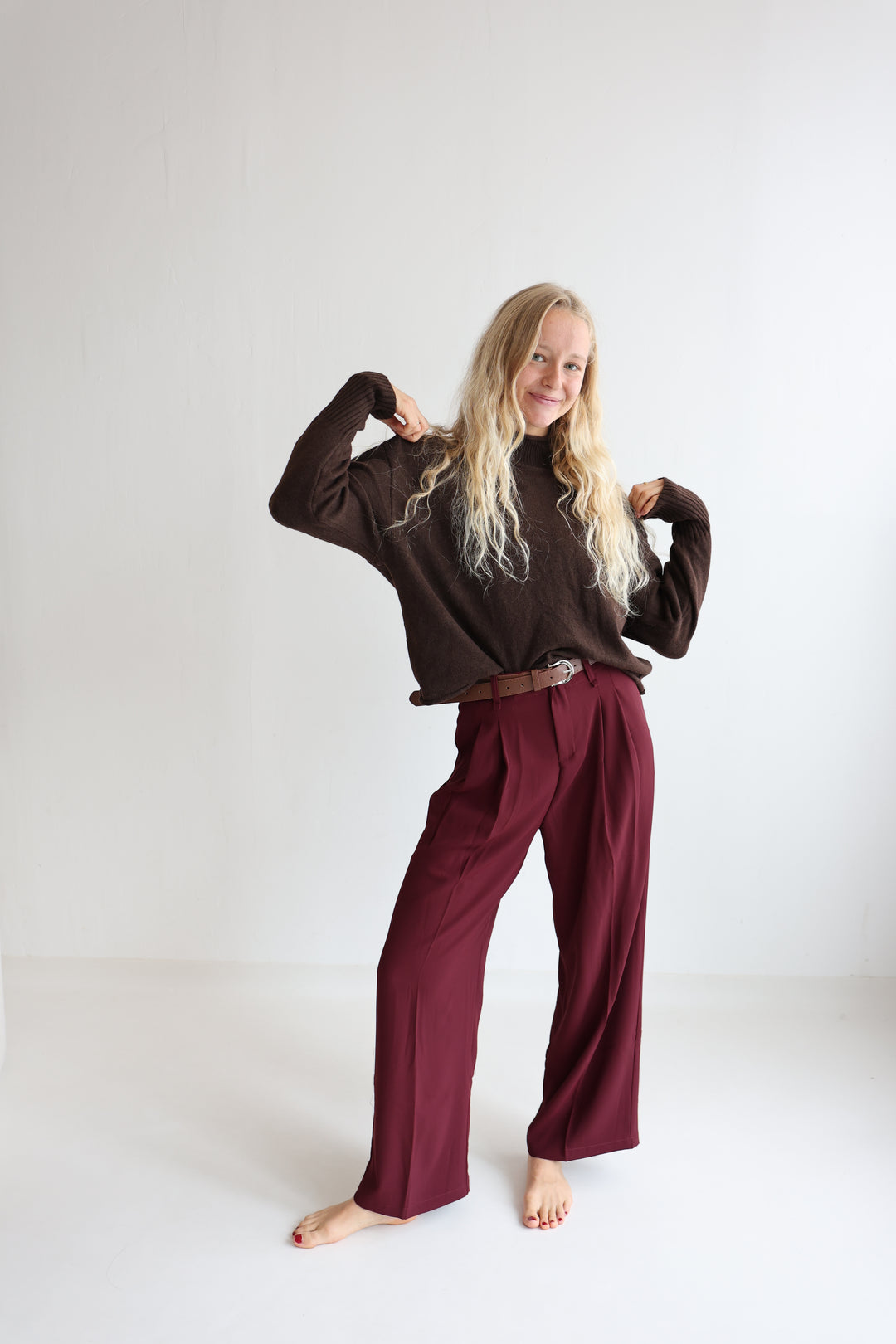 Bundfaltenhose mit Gürtel Anna (23091)