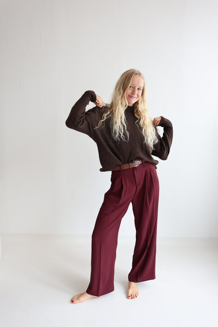 Bundfaltenhose mit Gürtel Anna (23091)