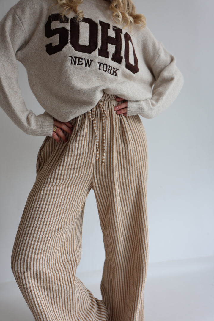 Lange Musselinhose mit Streifen Little Lines