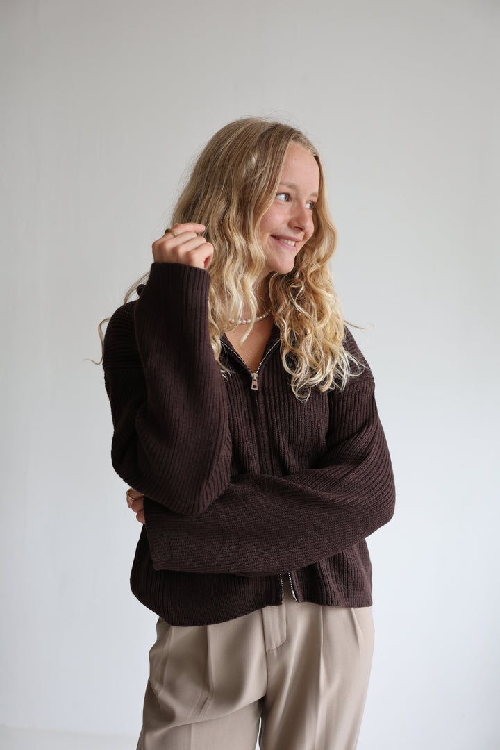 Soft Glow Zip Cardigan