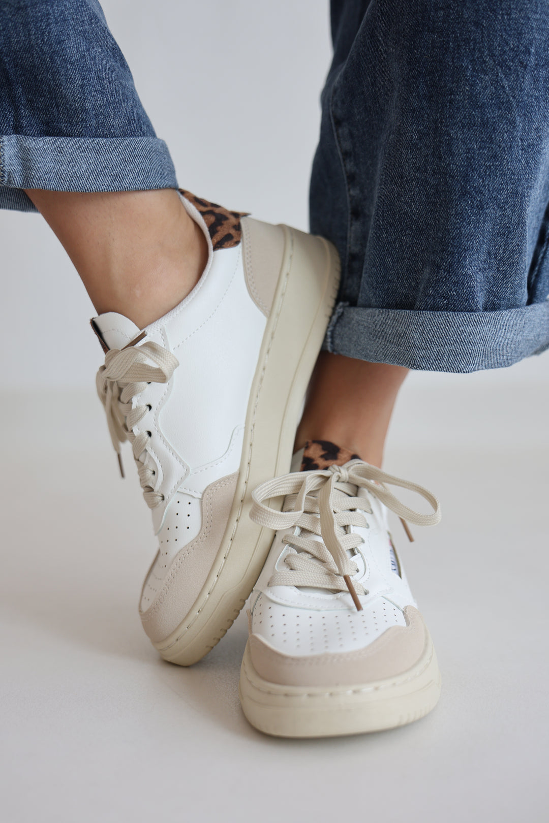 Leopard Trim Sneakers