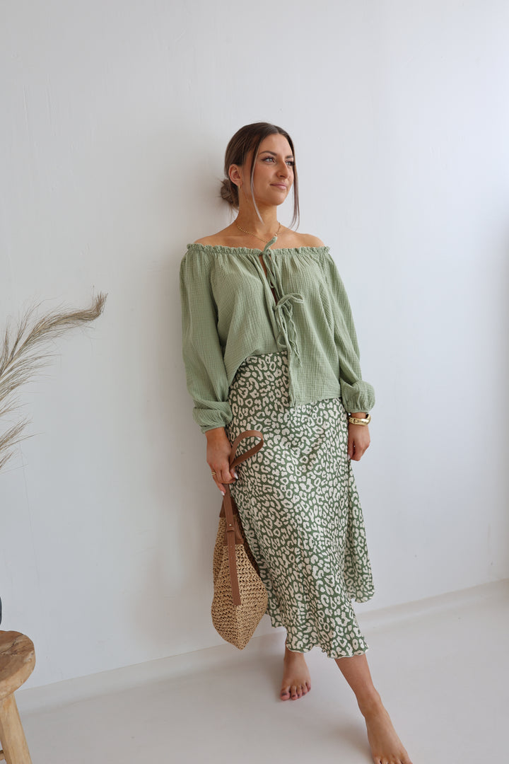 Viskoserock mit Leoprint Leona