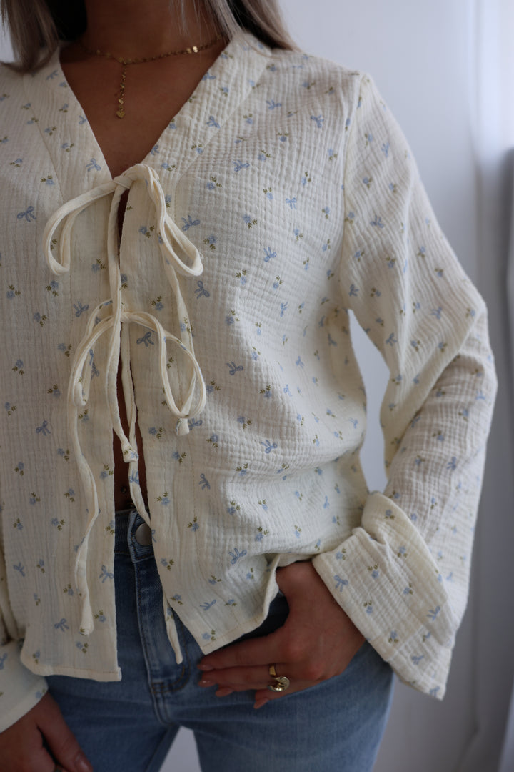 Musselinbluse zum Binden Rosebow