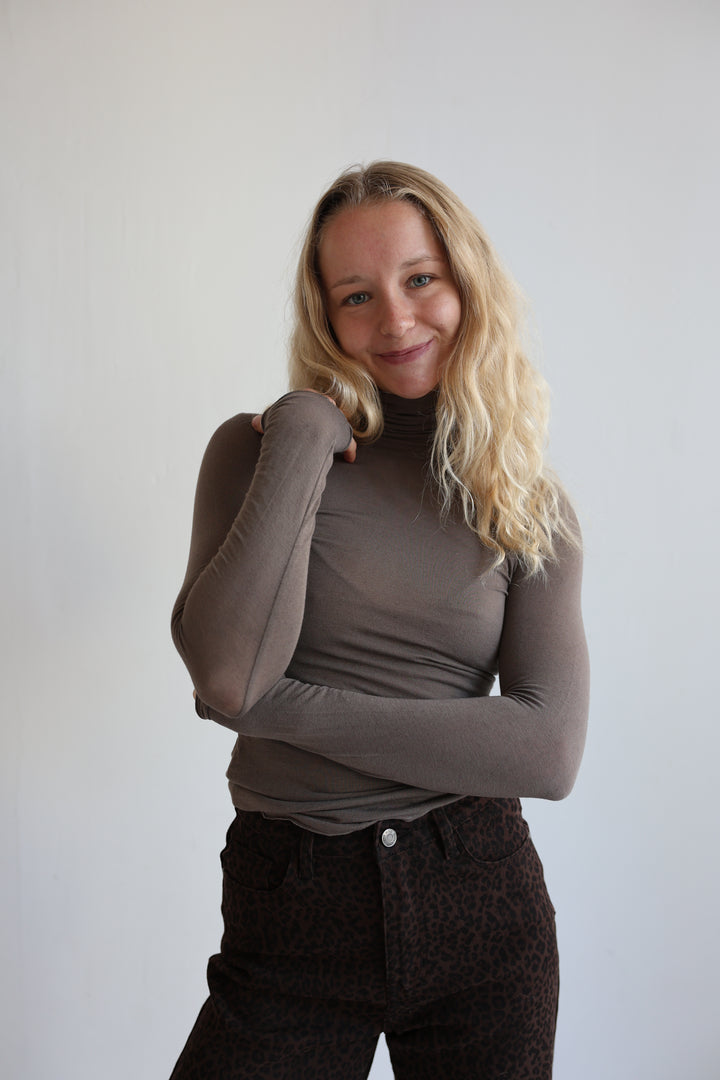 Cashmere Longsleeve mit Kragen Liliana (einfarbig)
