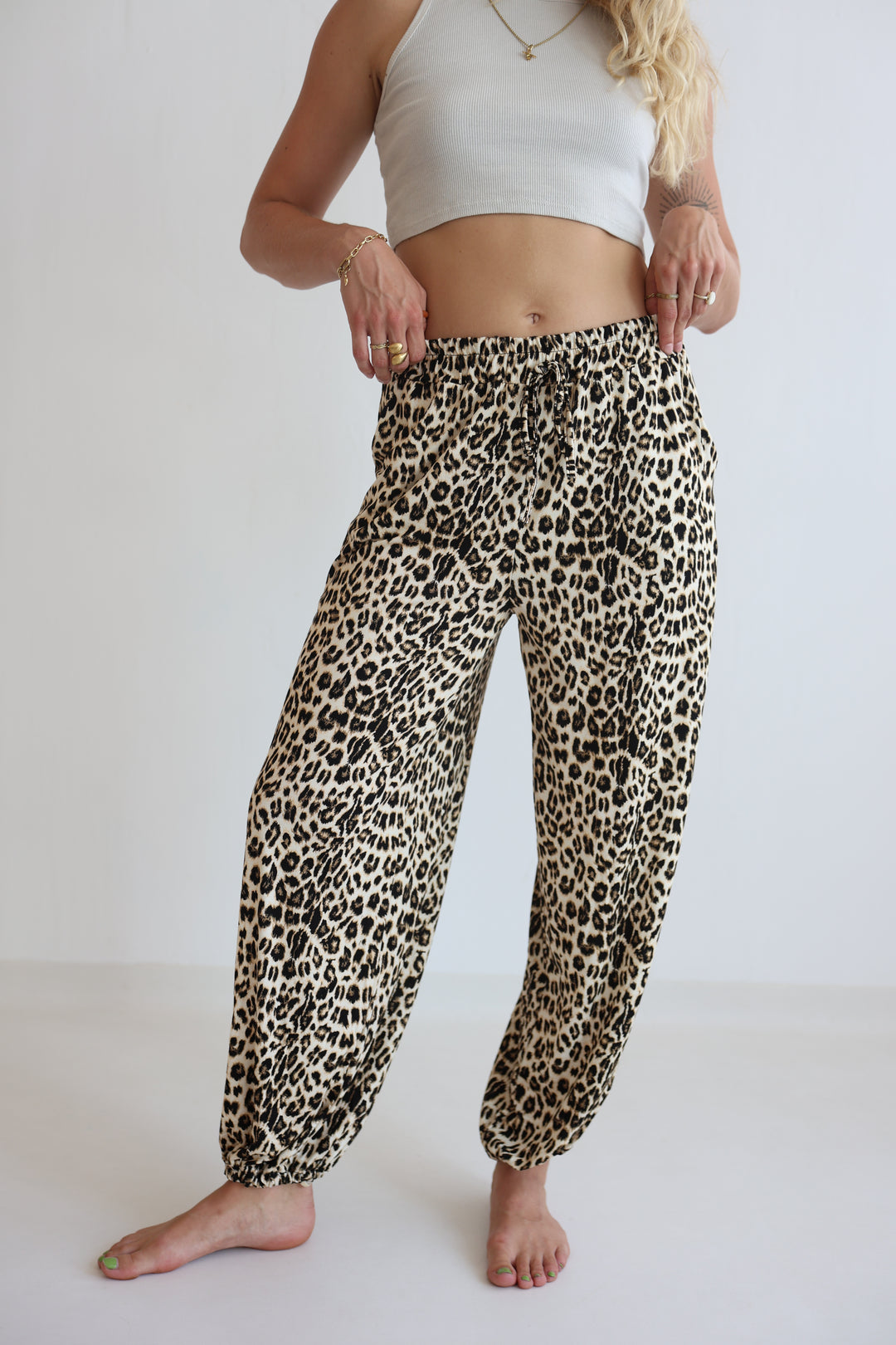 Ballonhose mit Leoprint