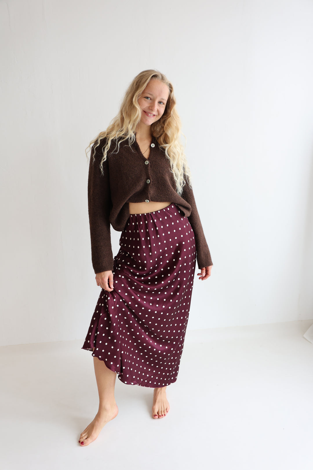 Lager Viskoserock Polka Dots