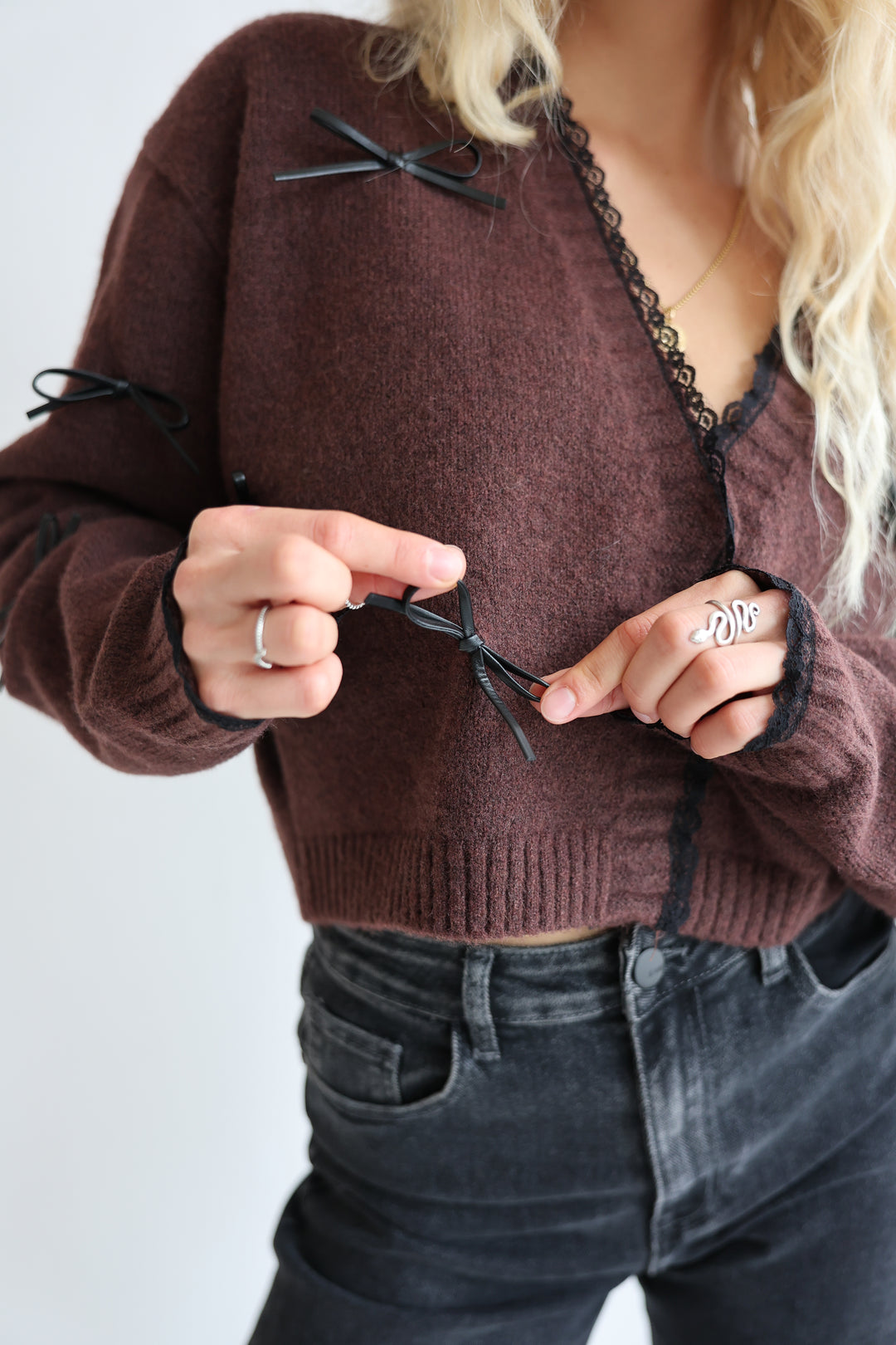 Cardigan Black Bows