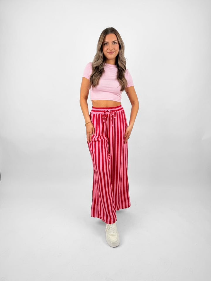 Gestreifte Musselinhose Cool Fit