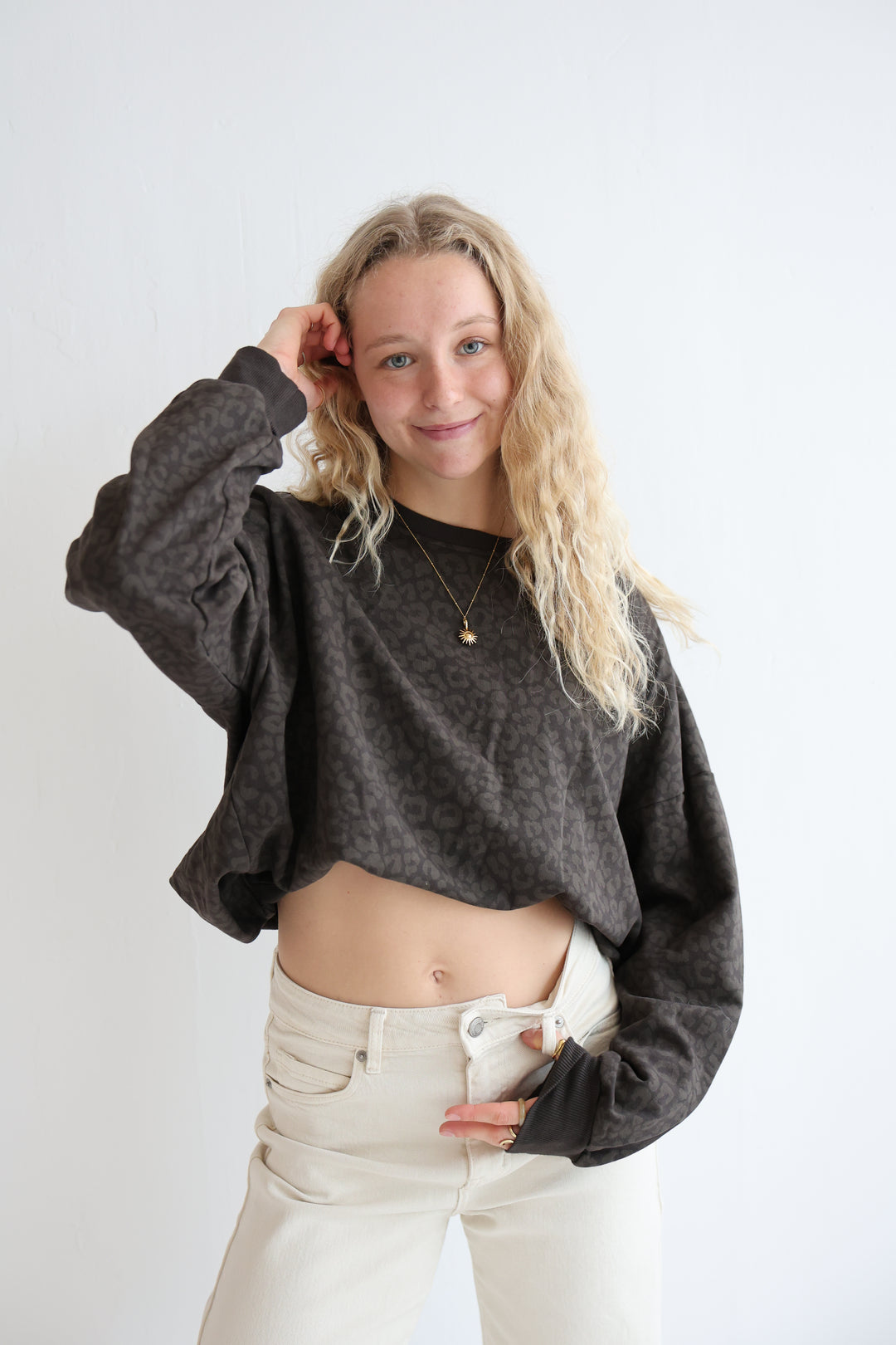 Sweater mit Leoprint