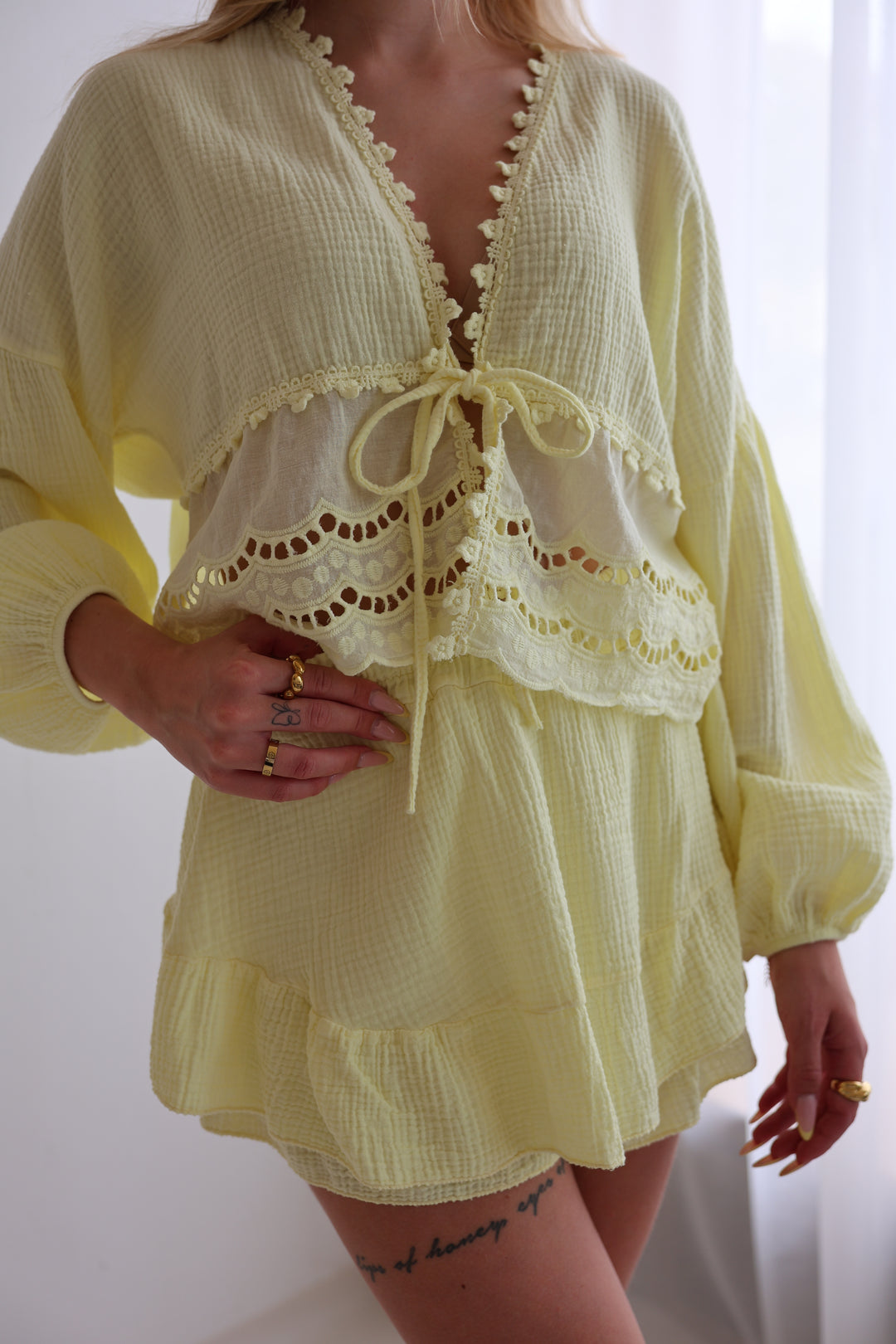 Musselinbluse Sweet Ruffles