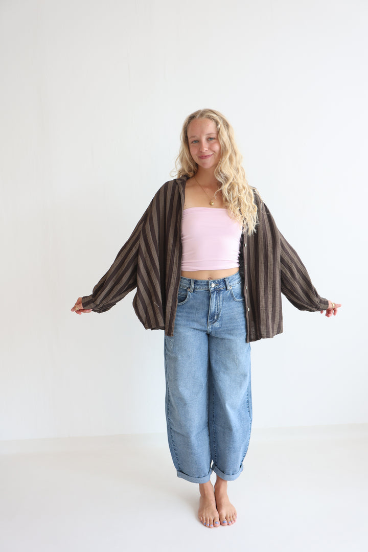 Musselinbluse Blockstripes