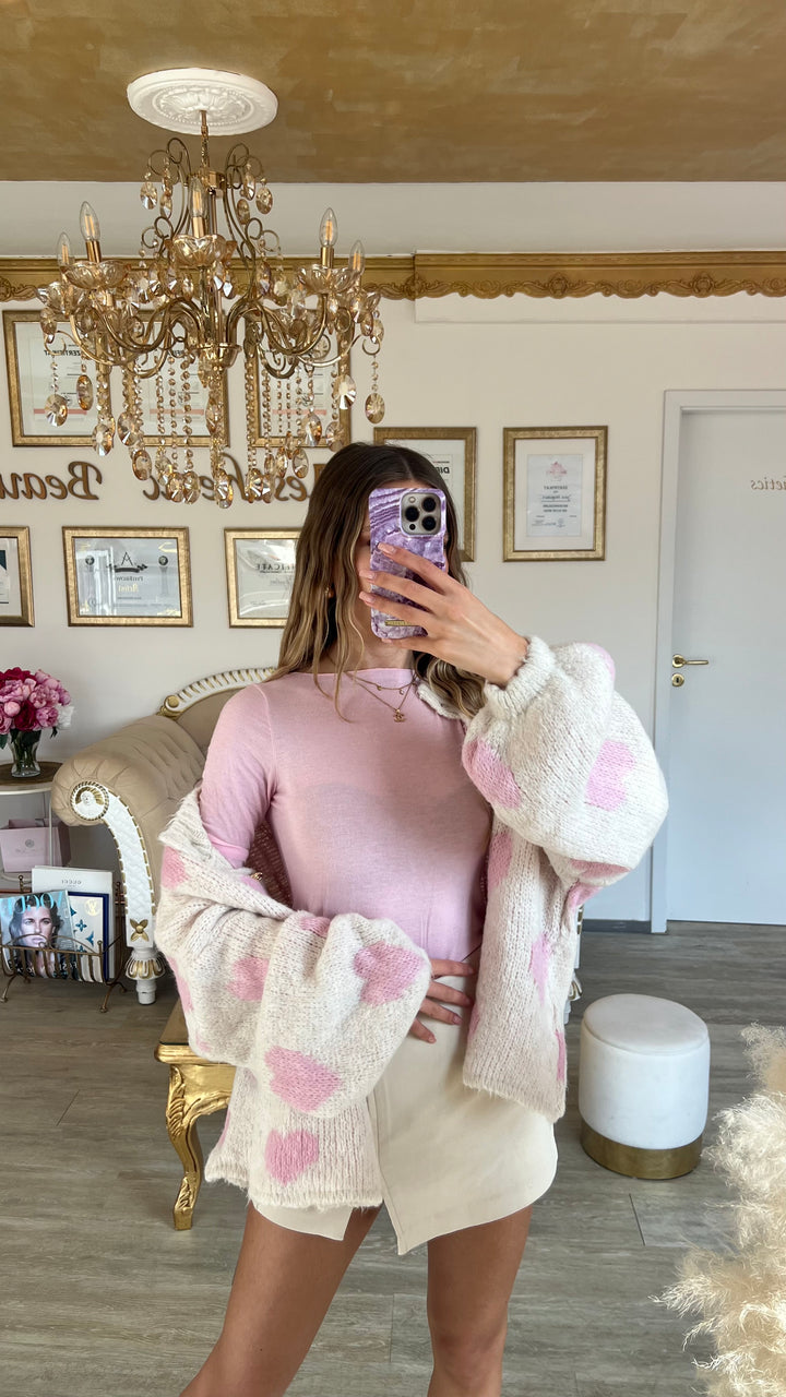 Cardigan mit goldenen Manschettenknöpfen Heartful