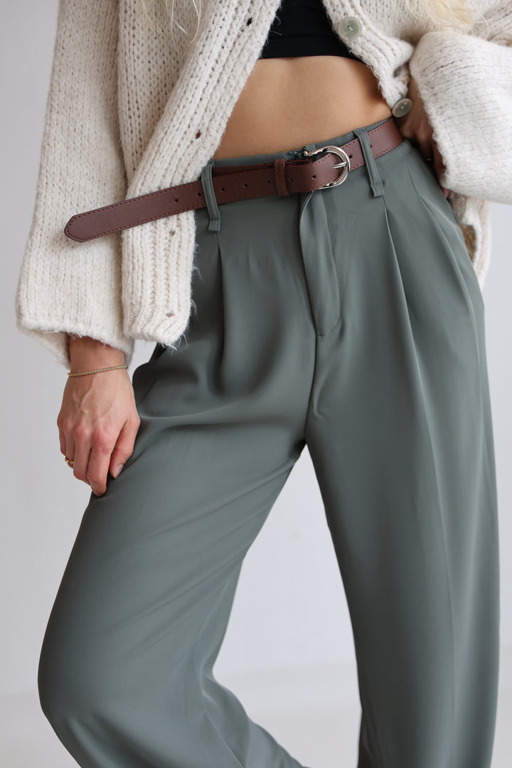 Bundfaltenhose mit Gürtel Anna (23091)