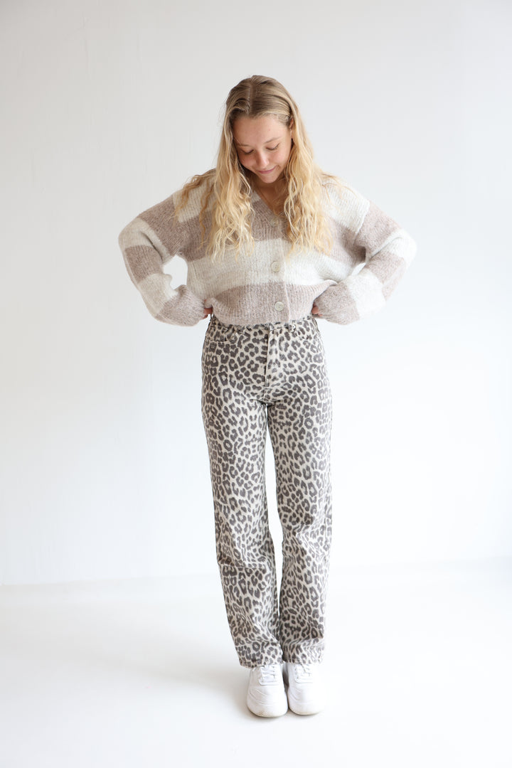 Striped V-Neck Cardigan