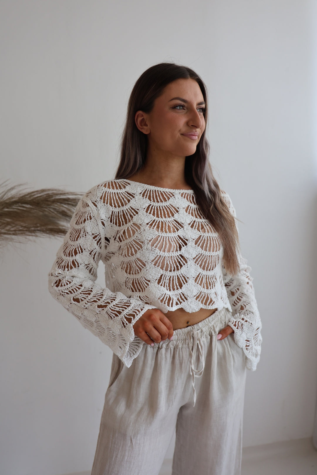 Leichter Cropped Pullover Shell Crochet