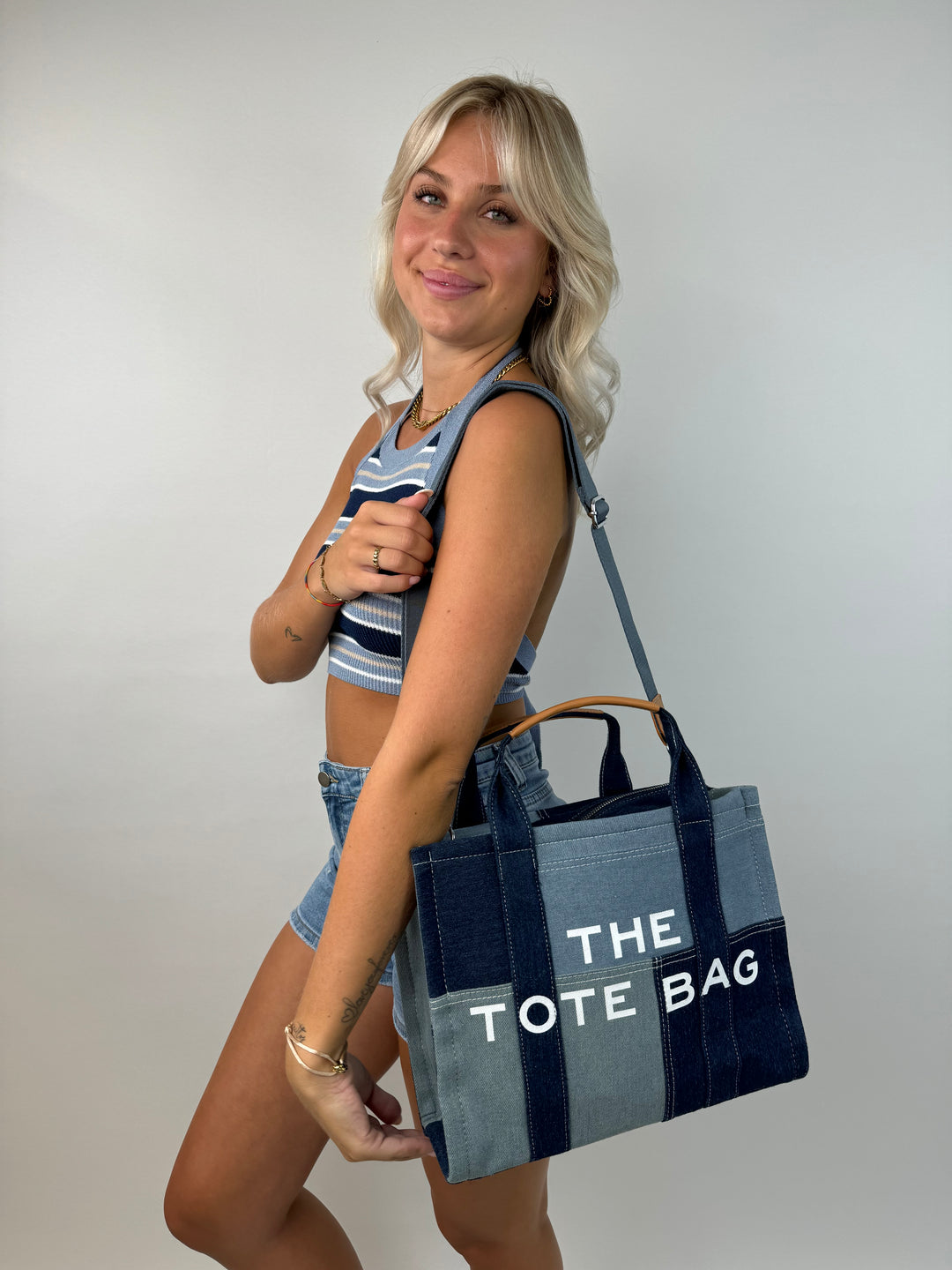 Tote Bag im Denimlook
