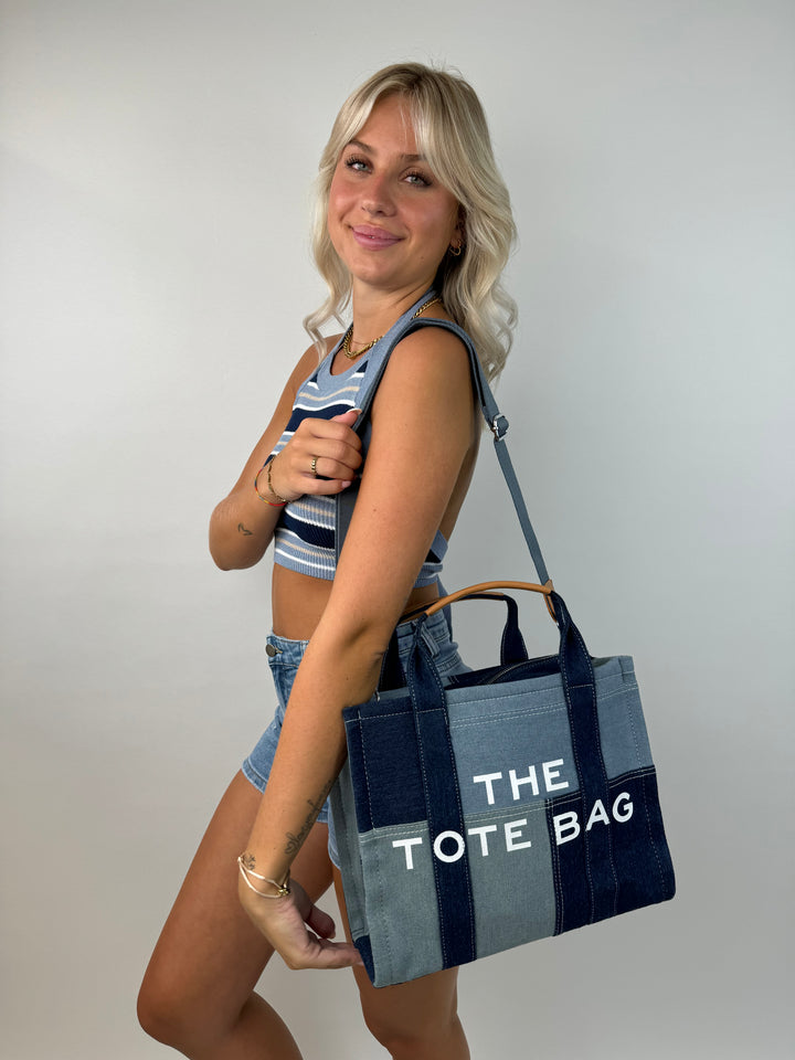 Tote Bag im Denimlook