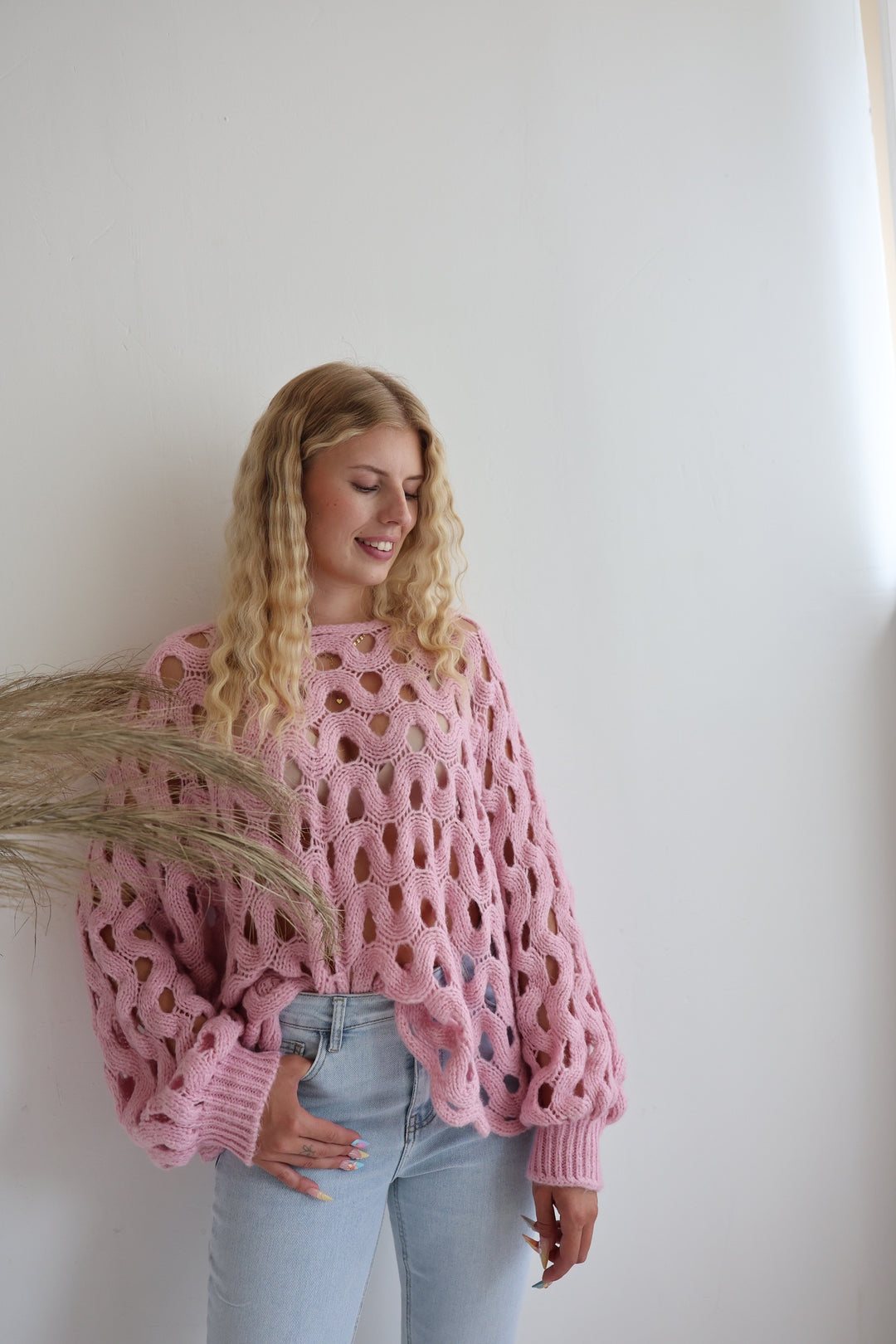 Grober Lochstrickpullover Cassy