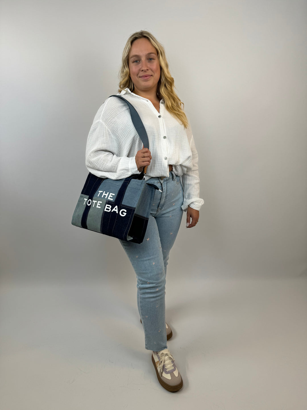 Tote Bag im Denimlook