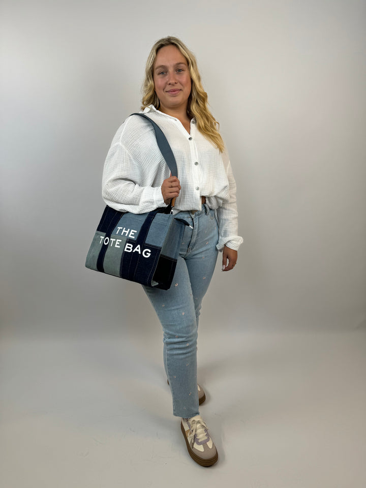 Tote Bag im Denimlook