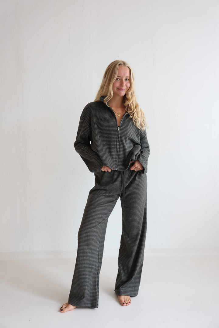 Marlow Stripe Zip Sweater