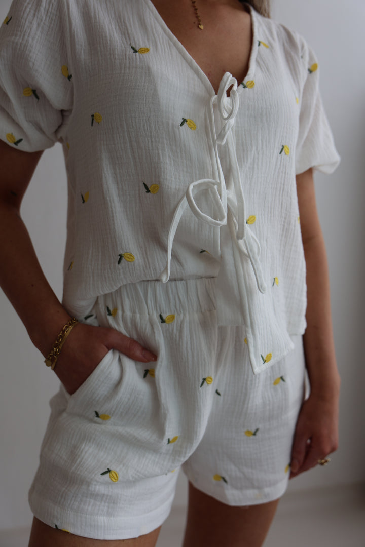 Kurzer Musselinbolero Little Lemon