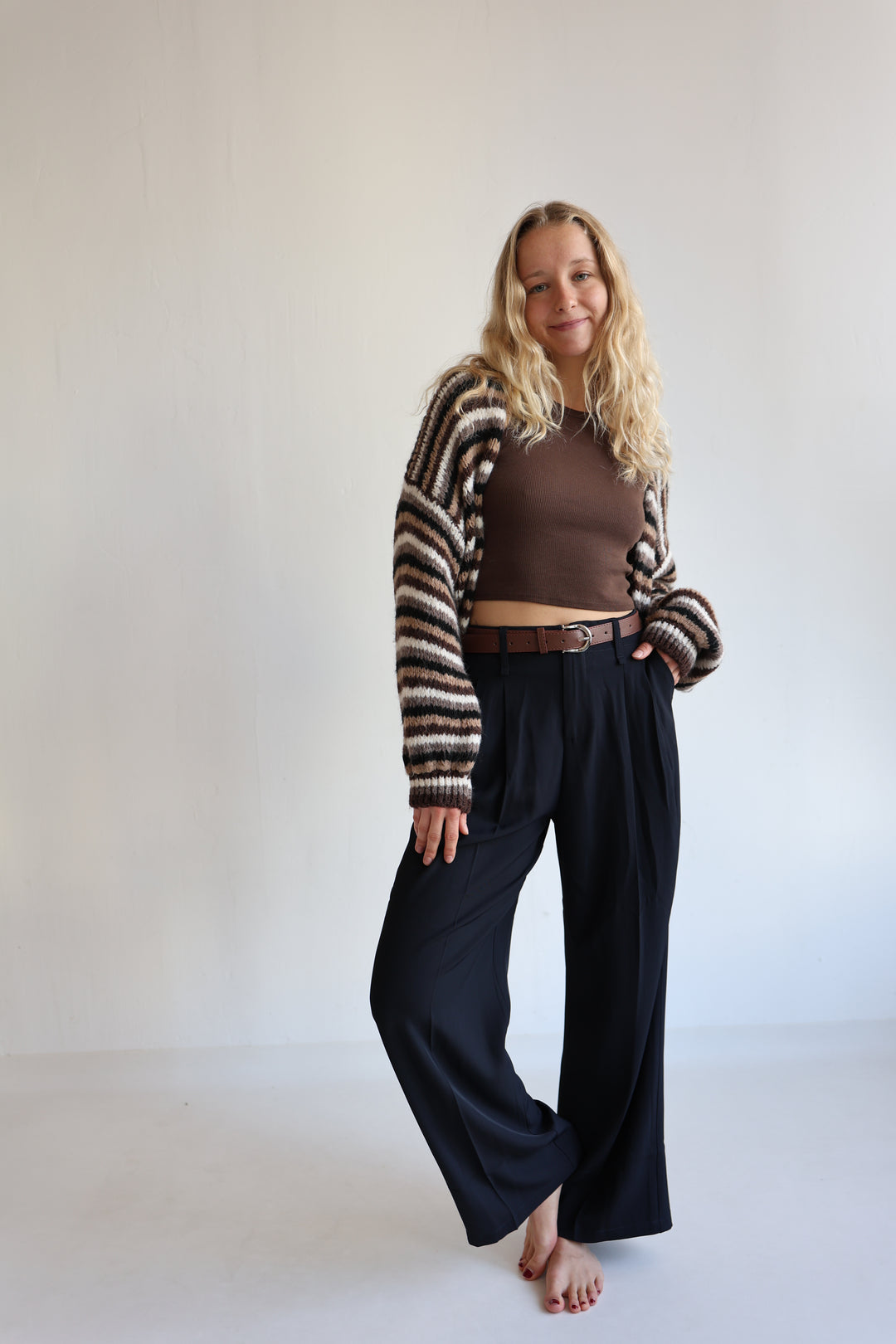 Gestreifter Oversize Cardigan Merle