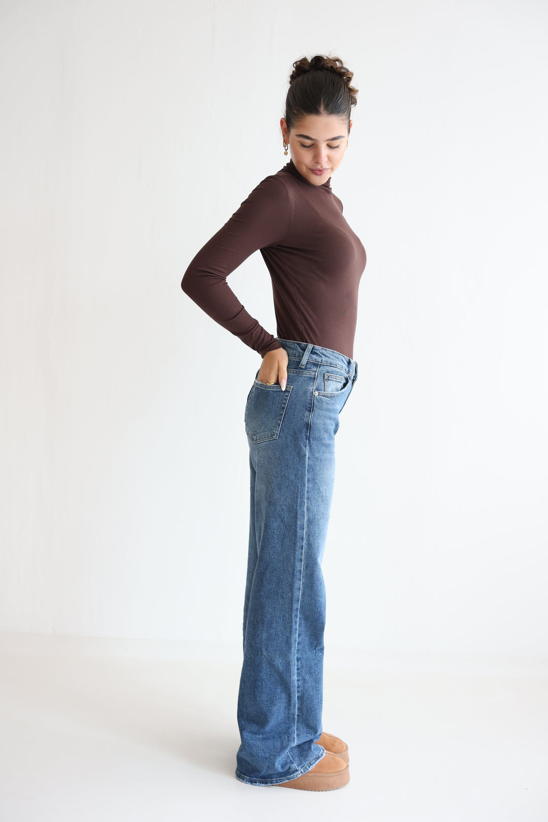 Endless Blue Extra Long Wide Leg Jeans