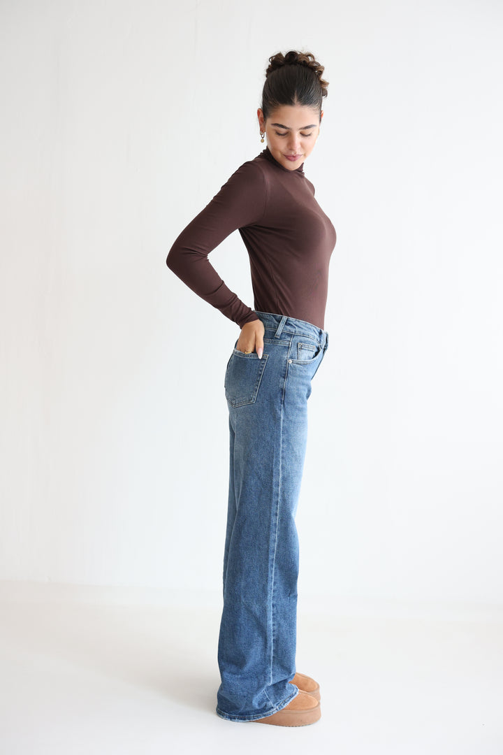 Endless Blue Extra Long Wide Leg Jeans