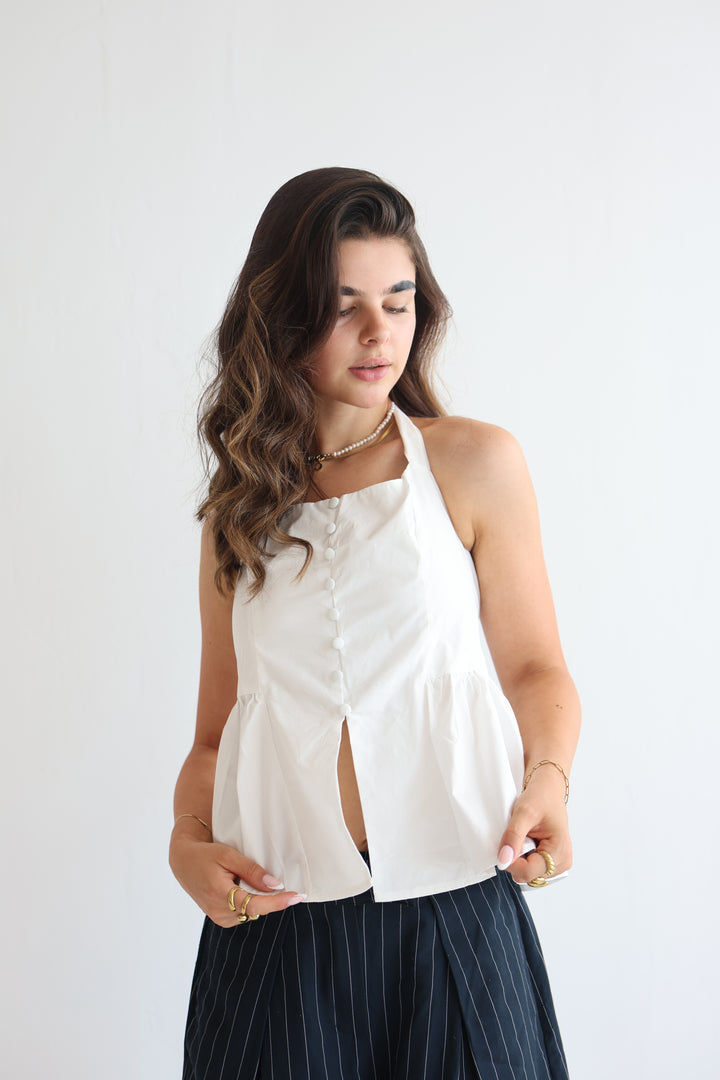 Coconut Cream Peplum Top