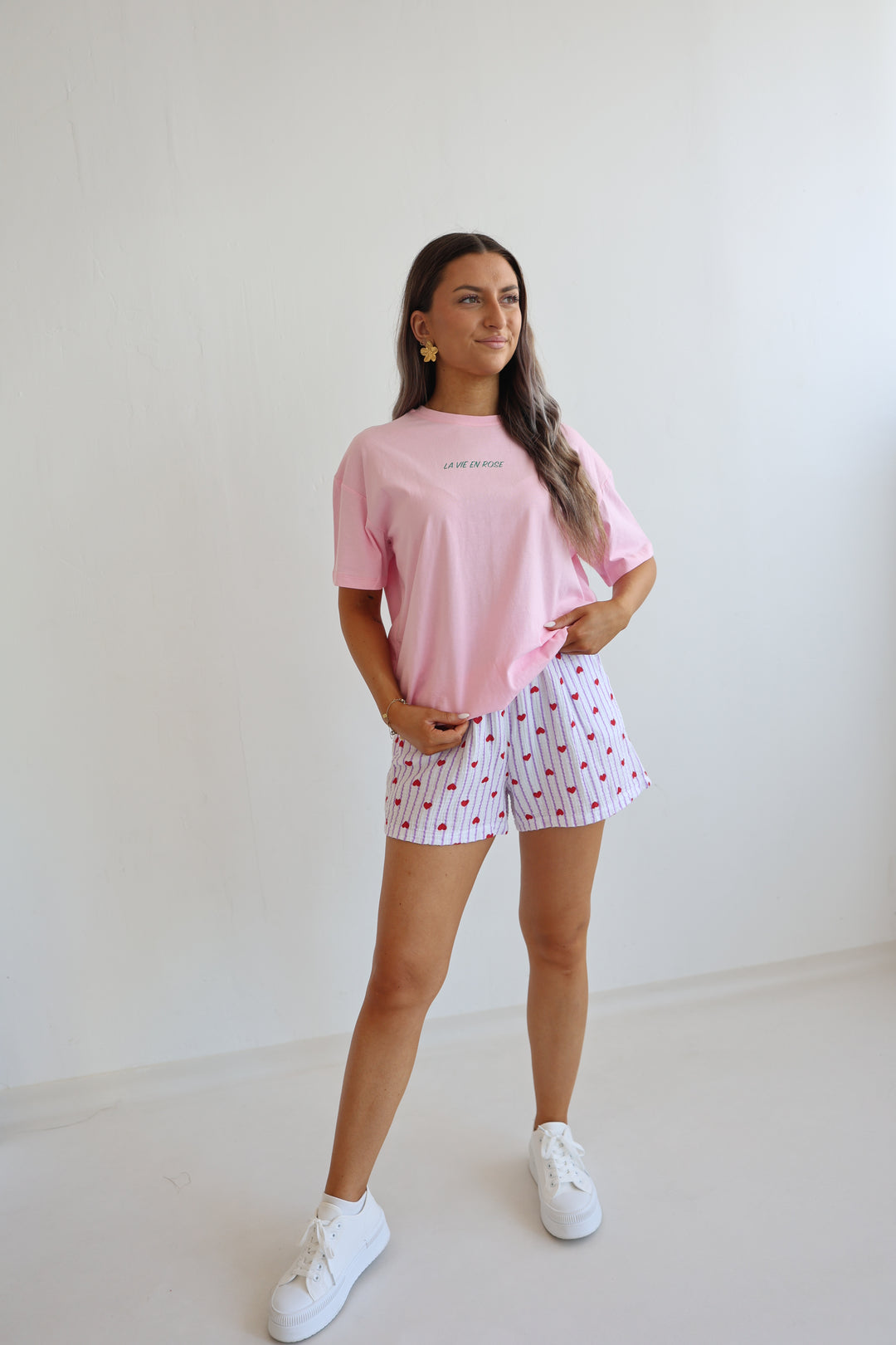 Shorts aus Musselin Rouge Hearts