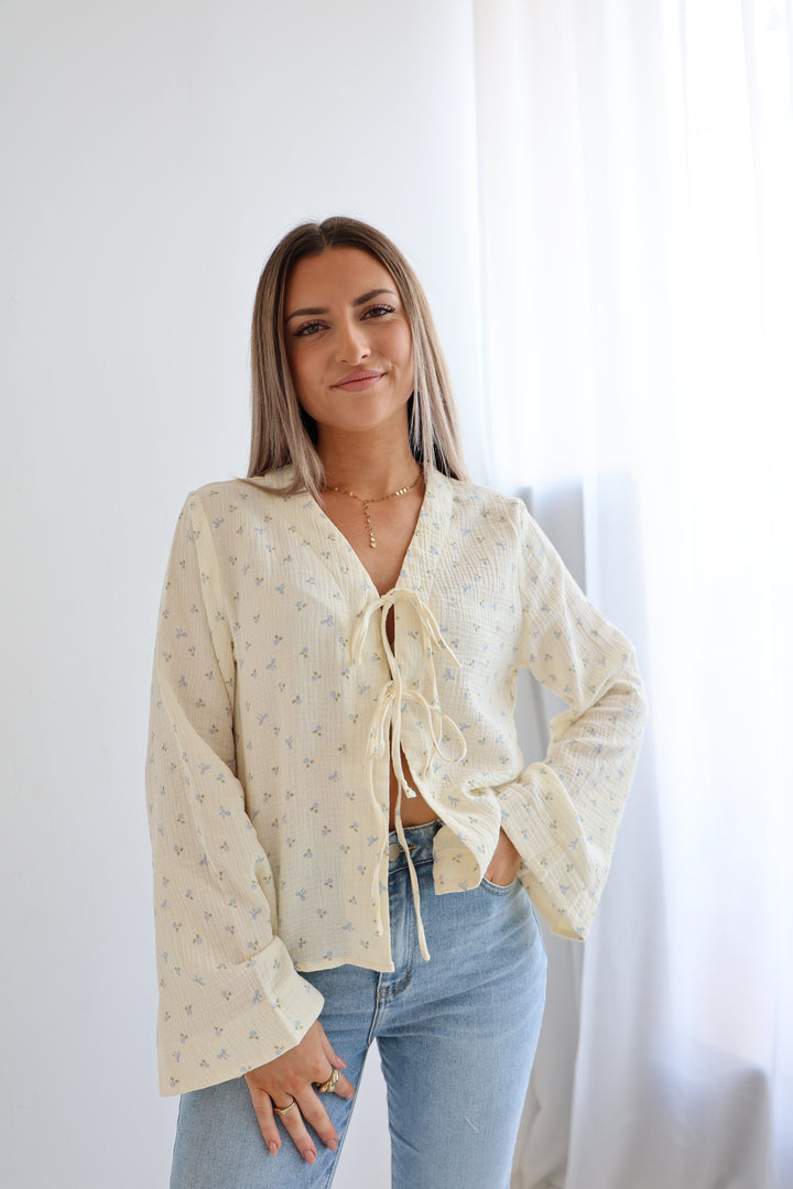 Musselinbluse zum Binden Rosebow