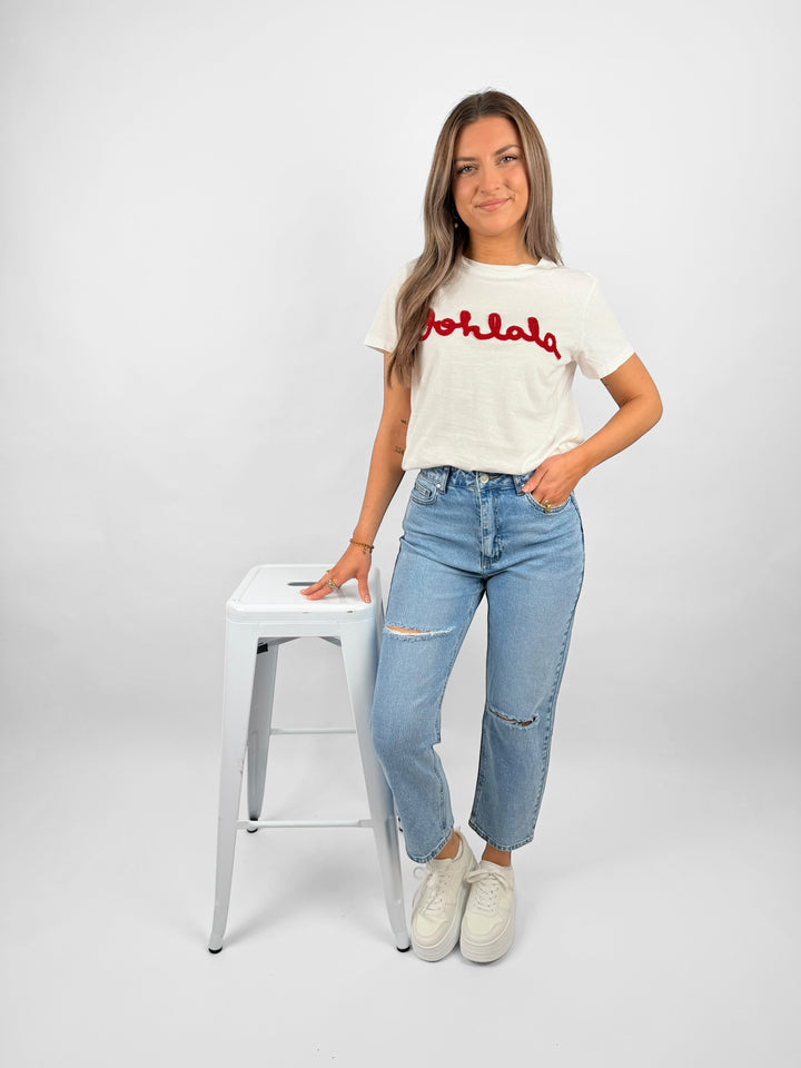 Boyfriend Jeans mit Riss (W3602)
