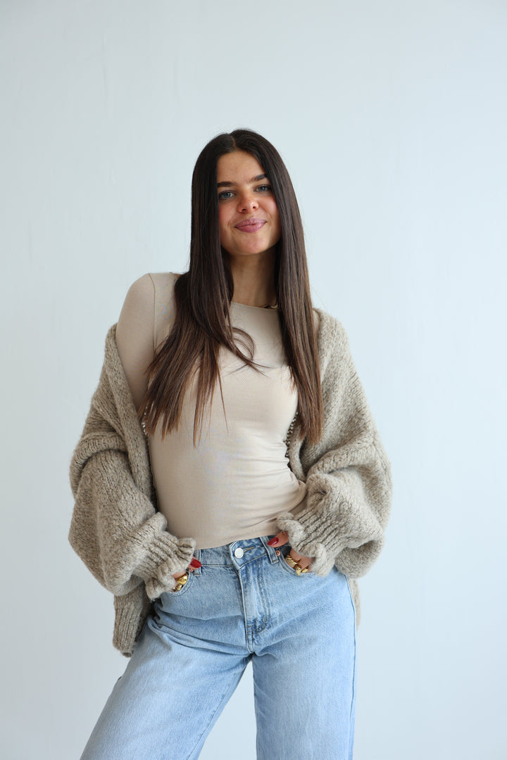 Offener Cardigan mit Rüschenärmeln Clara