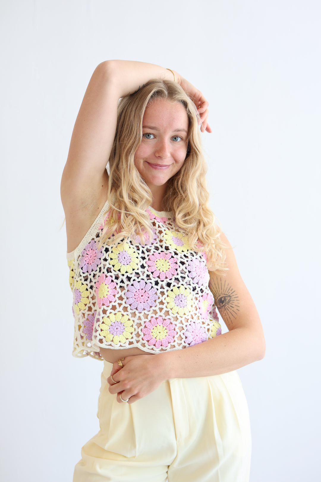 Boho Crochet Flower Top