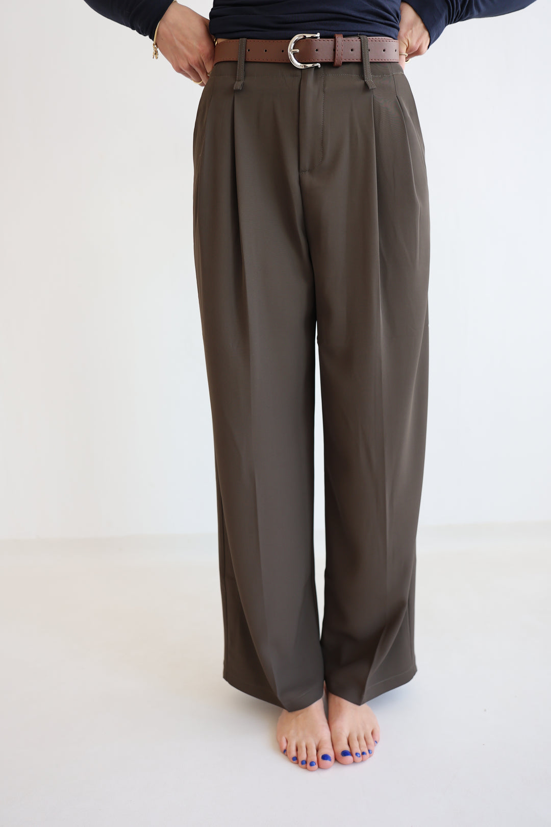 Bundfaltenhose mit Gürtel Anna