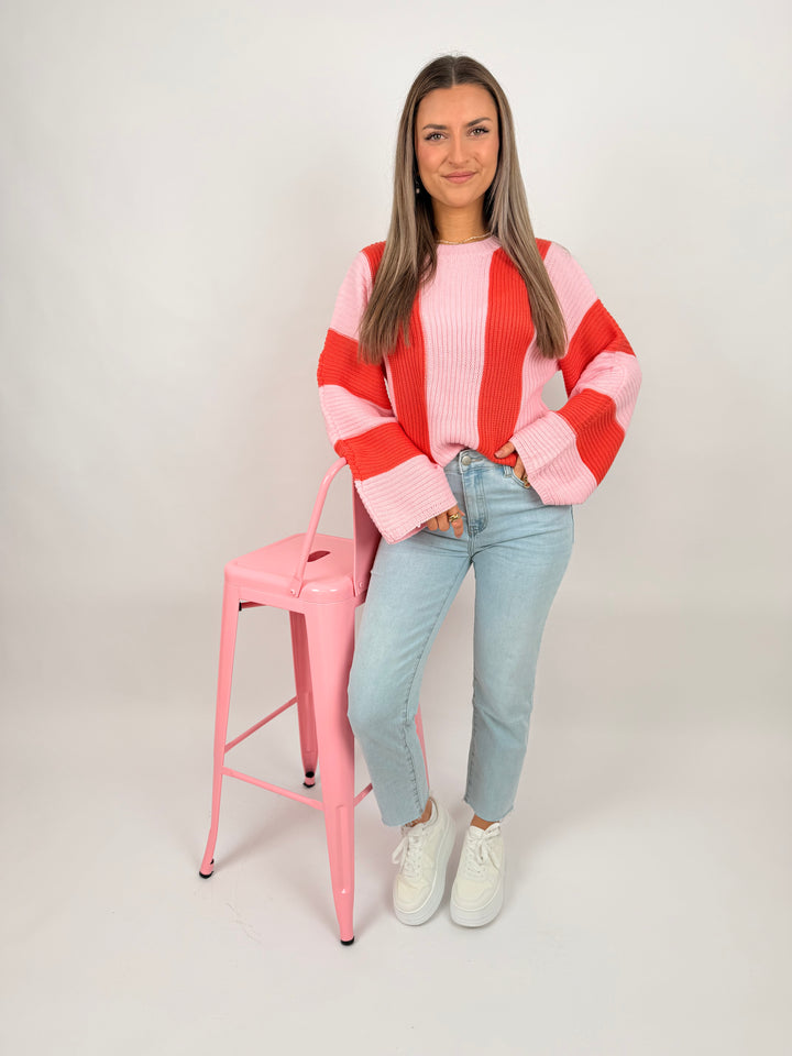 Oversize Pullover Block Stripes
