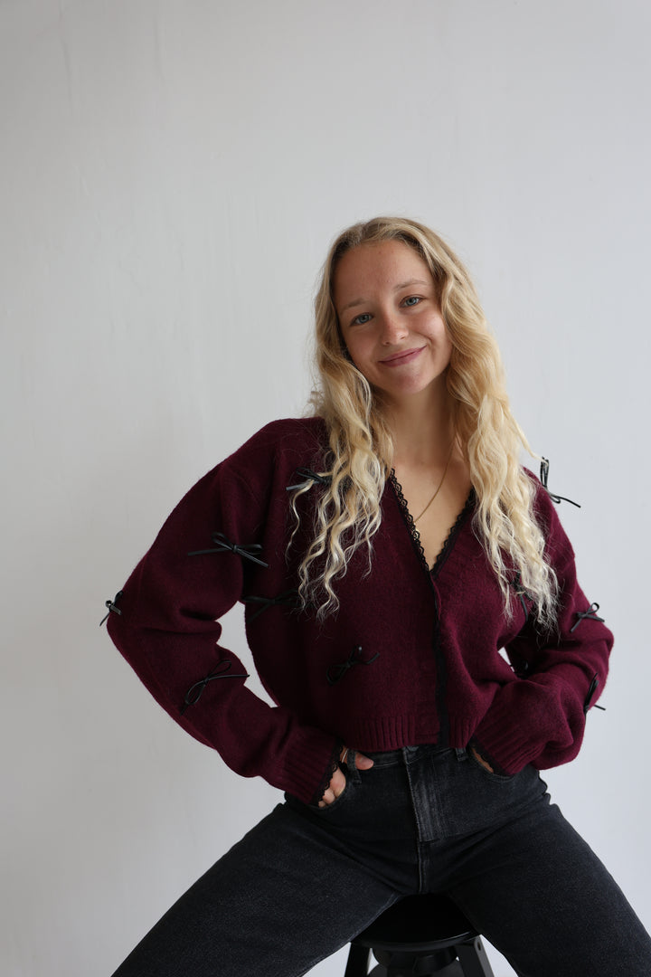 Cardigan Black Bows