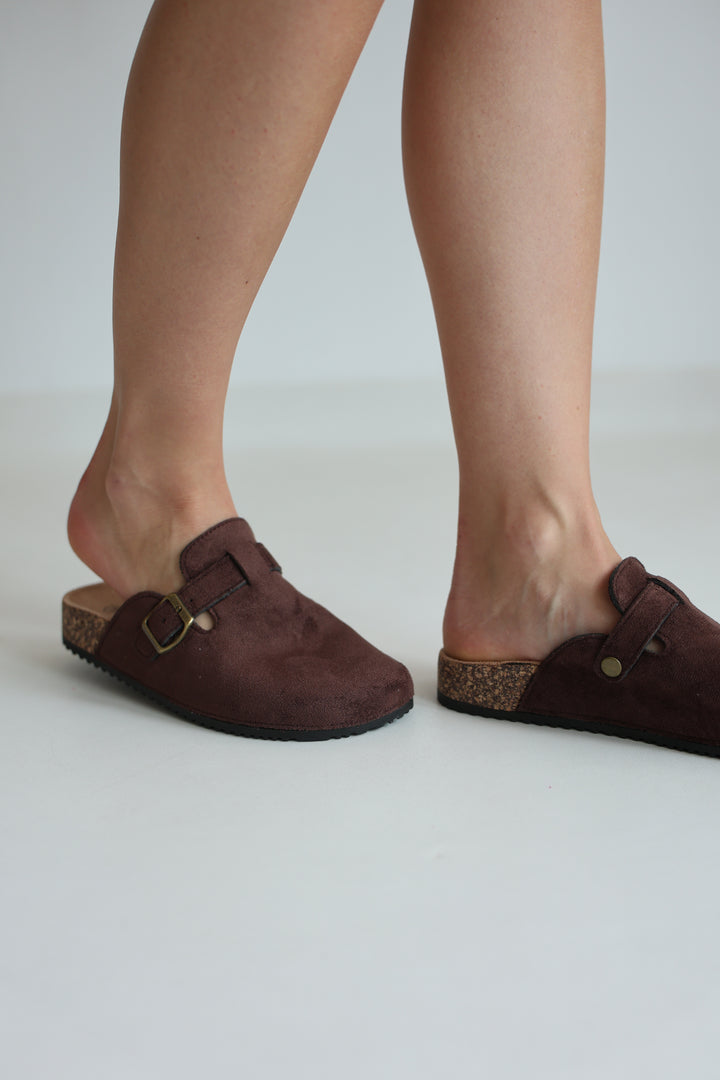 Chocolate Flat Mules