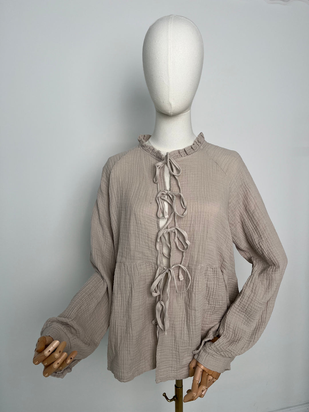 MUSSELIN BLUSE BEIGE (B-WARE)