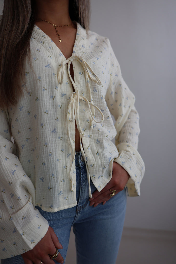 Musselinbluse zum Binden Rosebow